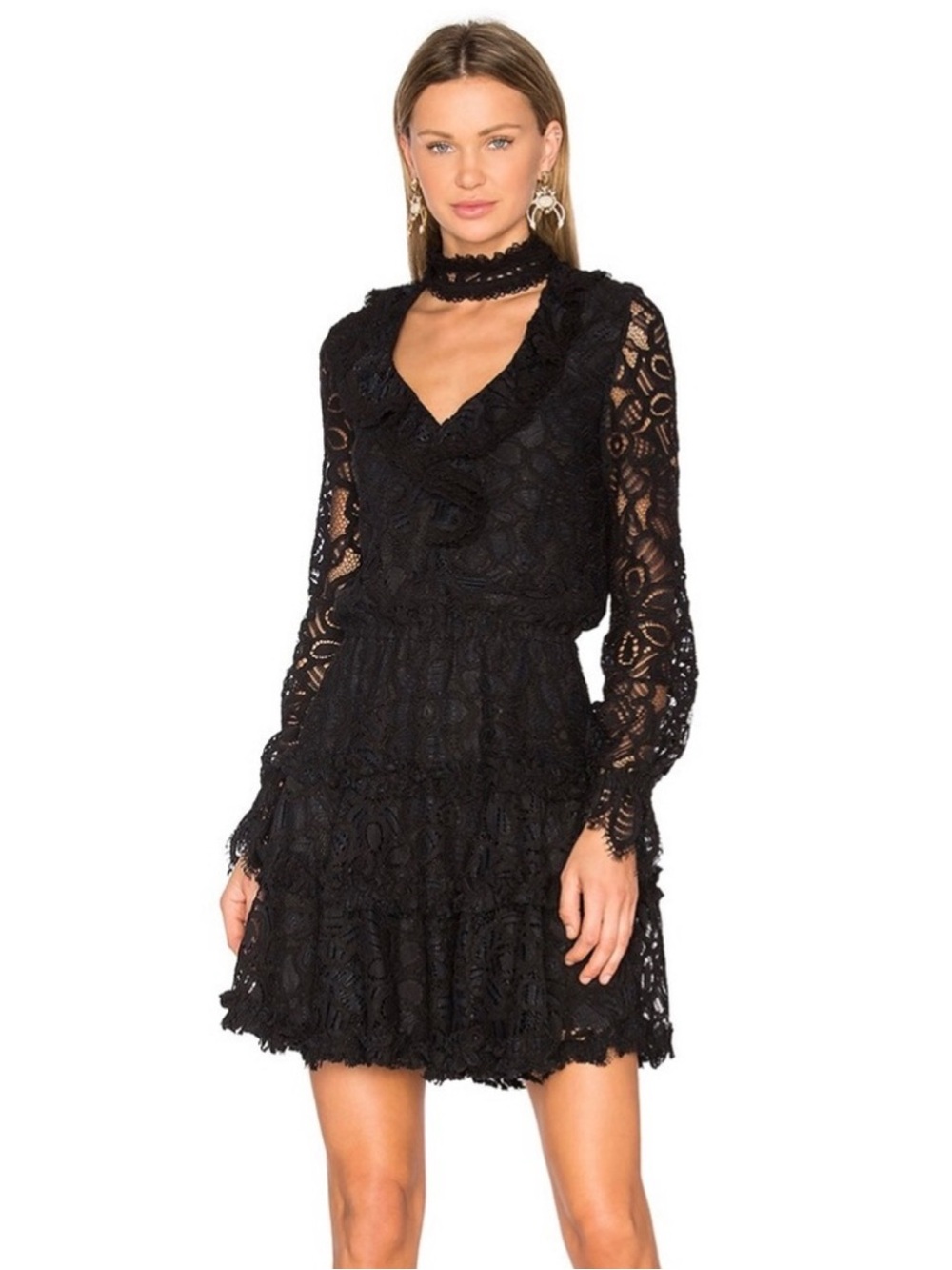 NEW ALEXIS REVOLVE BLACK LACE MINI DRESS